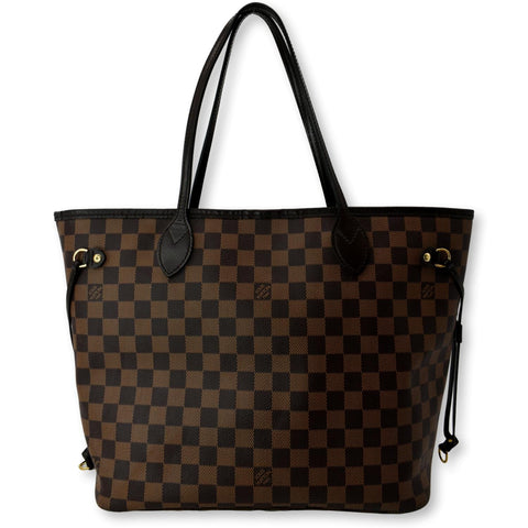 LOUIS VUITTON Neverfull MM Damier Ebene Shoulder Bag Brown