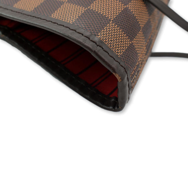 LOUIS VUITTON Neverfull MM Damier Ebene Shoulder Bag Brown