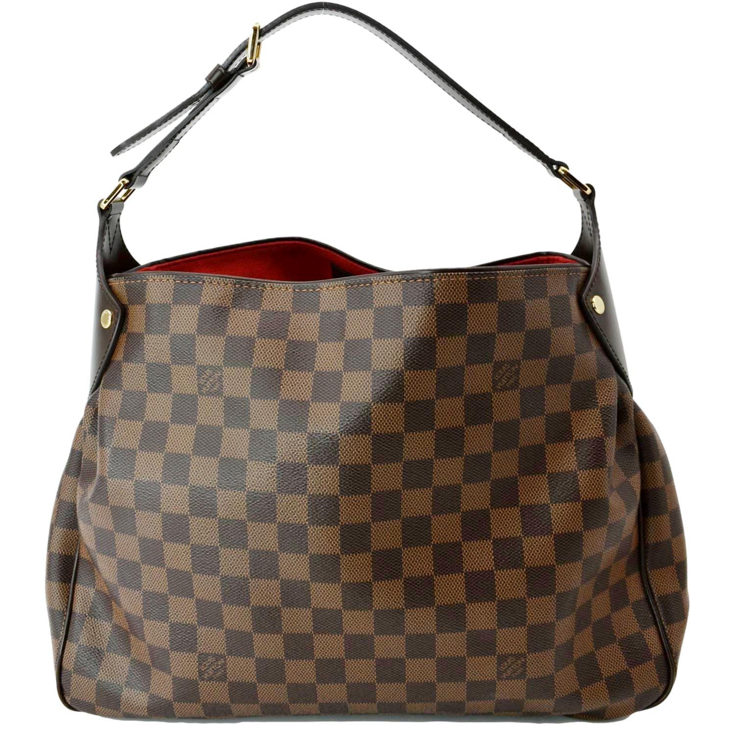 LOUIS VUITTON Reggia Damier Ebene Shoulder Bag Brown