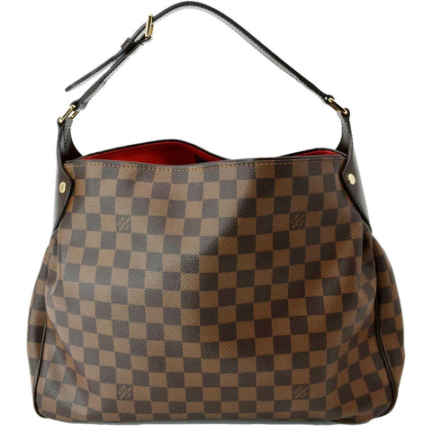 LOUIS VUITTON Reggia Damier Ebene Shoulder Bag Brown