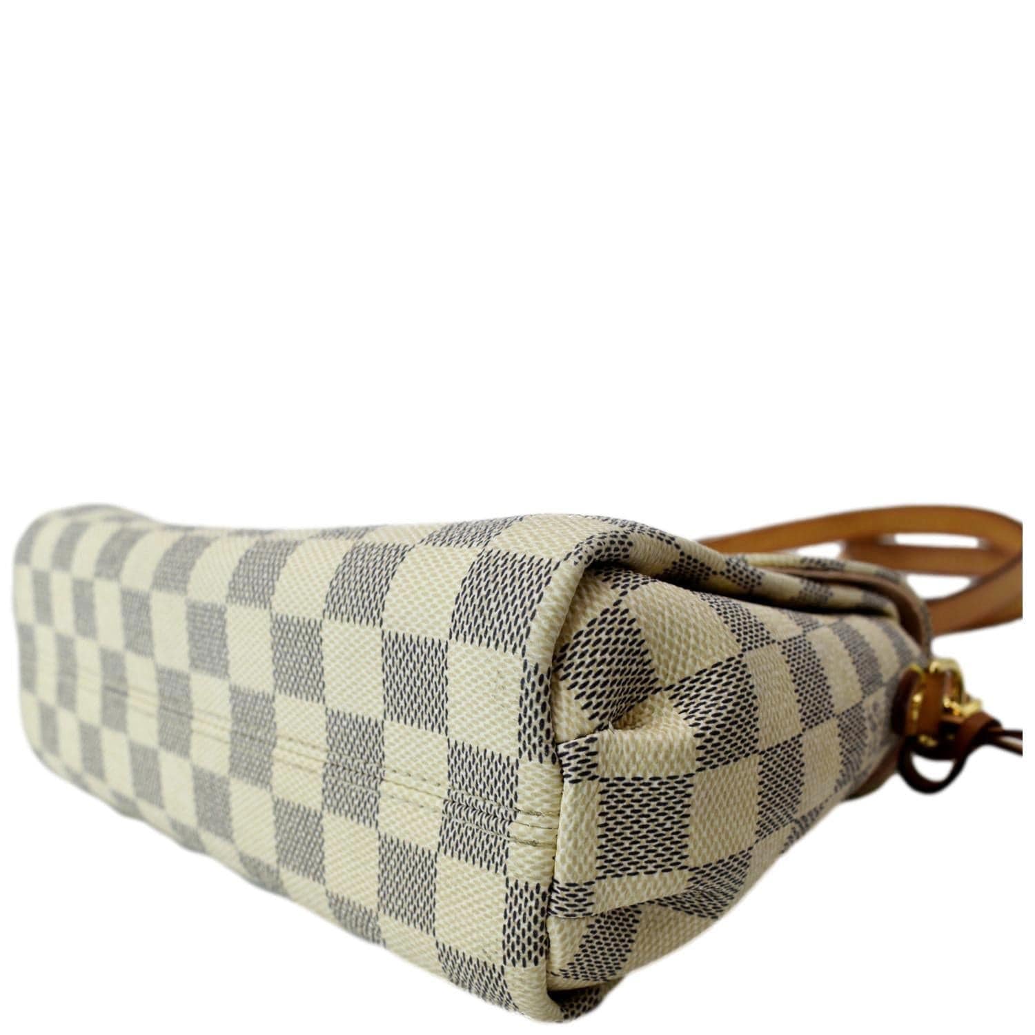 LOUIS VUITTON Croisette Damier Azur Satchel Crossbody Bag White