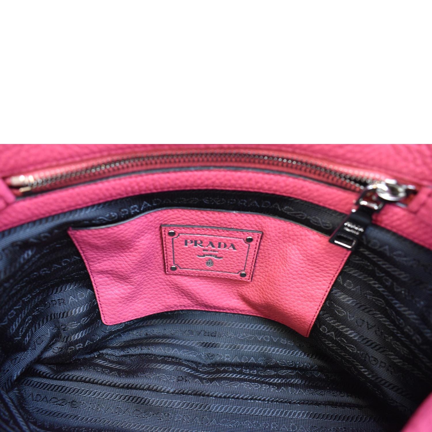 Prada Pink Leather Pattina Shoulder Bag