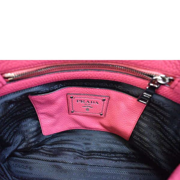 PRADA Zip Around Convertible Leather Tote Shoulder Bag Pink