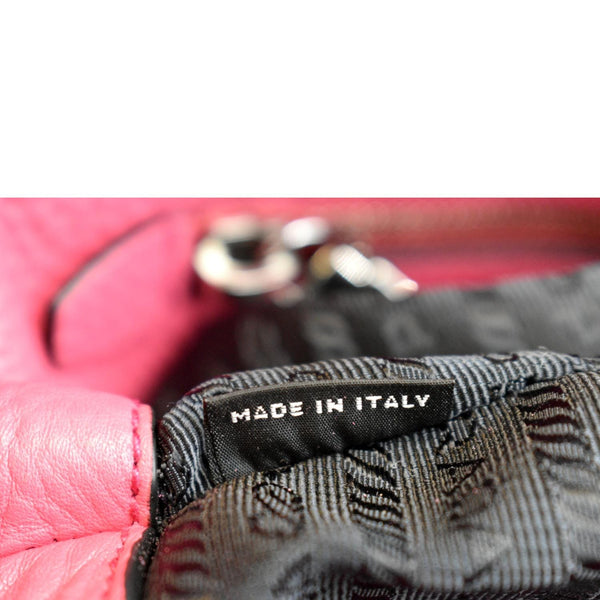 PRADA Zip Around Convertible Leather Tote Shoulder Bag Pink