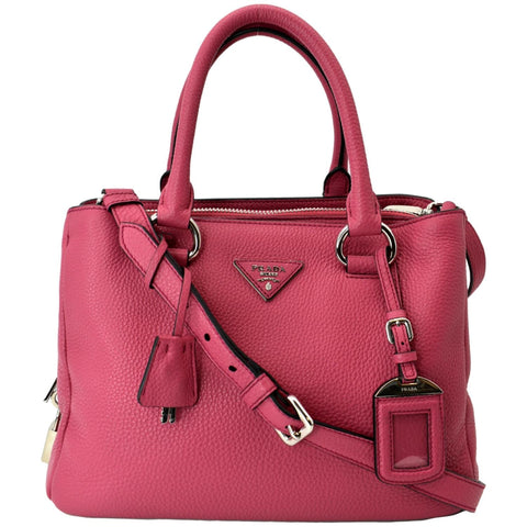PRADA Zip Around Convertible Leather Tote Shoulder Bag Pink