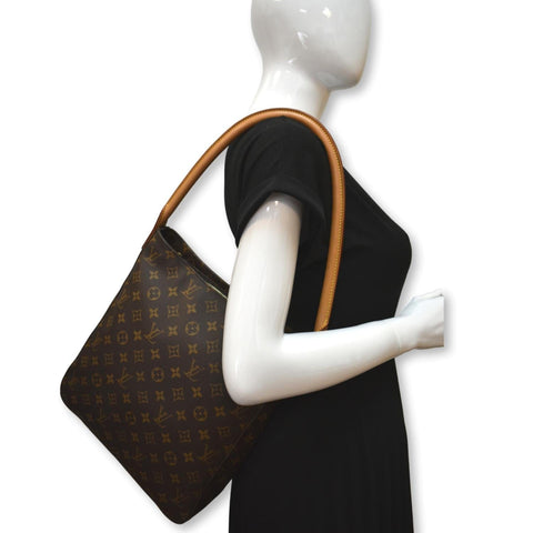 LOUIS VUITTON Looping GM Monogram Canvas Shoulder Bag Brown