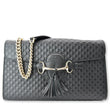 GUCCI Emily Medium GG Guccissima Leather Chain Shoulder Bag 449635 Black