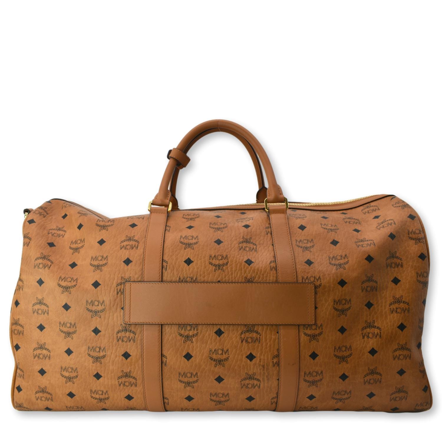 Mcm Travel Bag Brown Coated Canvas