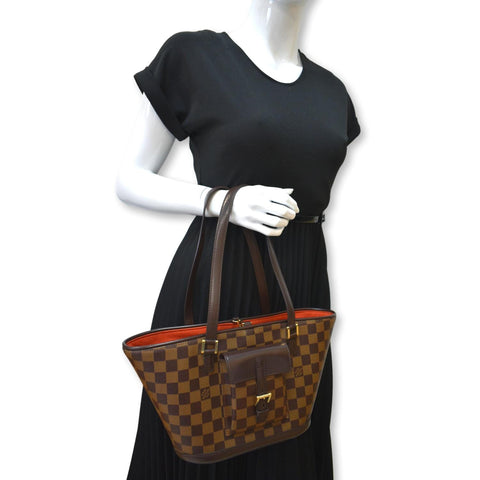 LOUIS VUITTON Manosque PM Damier Ebene Shoulder Bag Brown