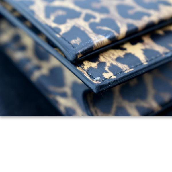 YVES SAINT LAURENT Kate Monogram Leopard Print Shoulder Bag Black - New Year Deals