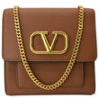 VALENTINO  Garavani Vsling Mini Leather Shoulder Bag Brown