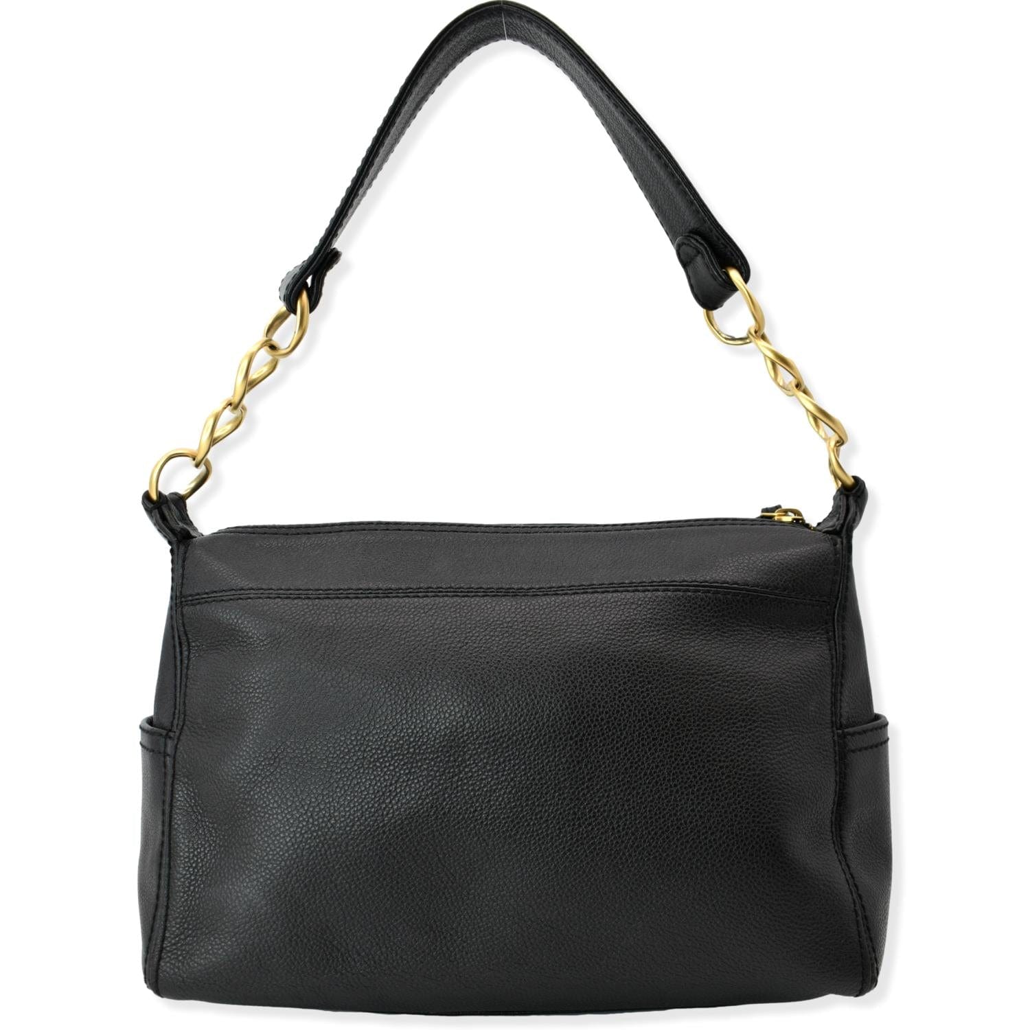 CHANEL CC Calfskin Leather Ring Chain Satchel Bag Black - 10% Off