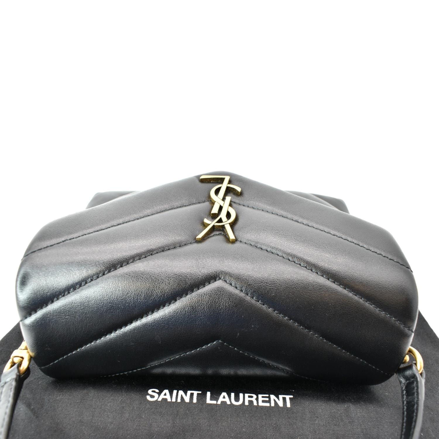 Saint Laurent Loulou Toy Matelasse Calfskin V-Flap Crossbody Bag