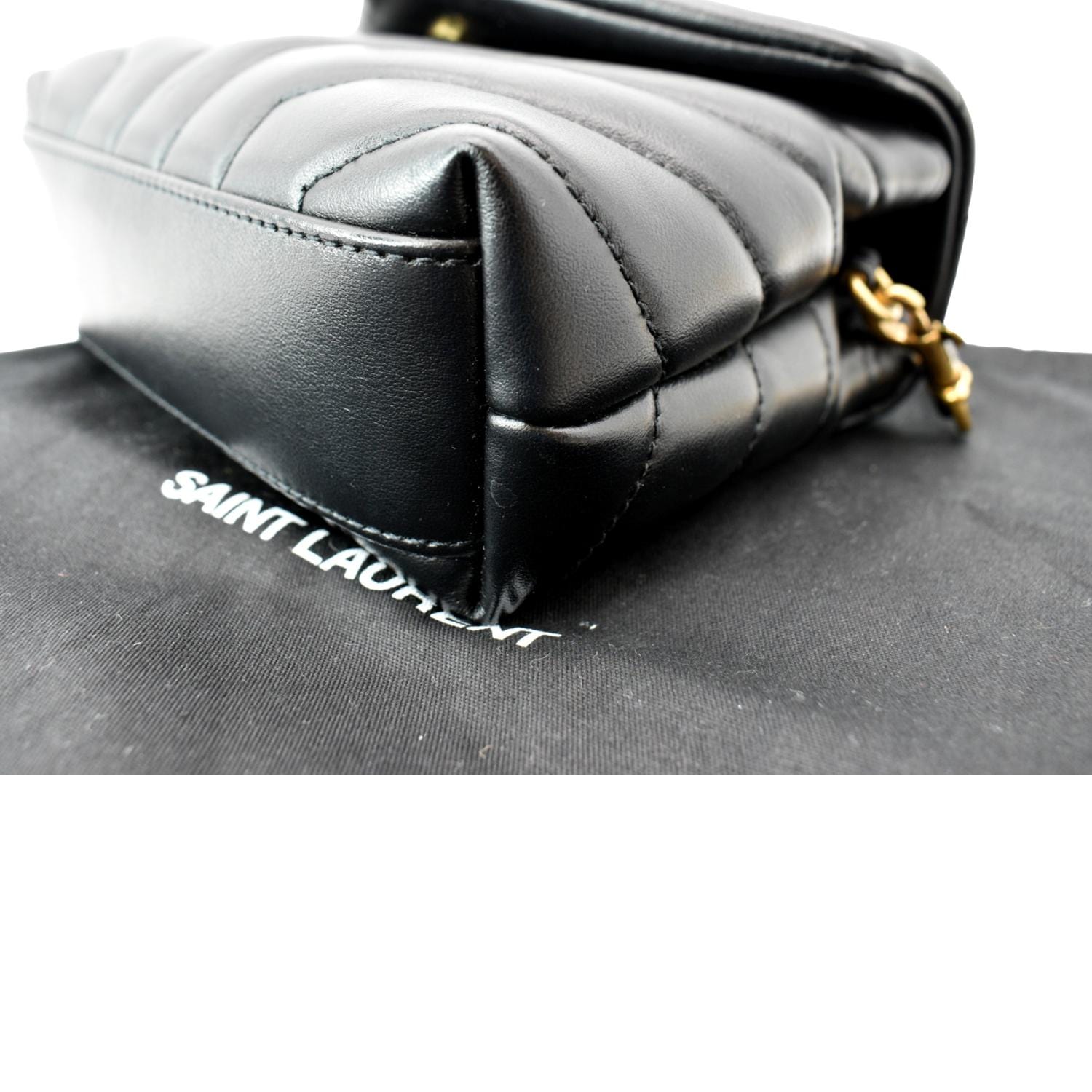 Saint Laurent Loulou Shoulder Bag Matelasse Black-tone Toy Black