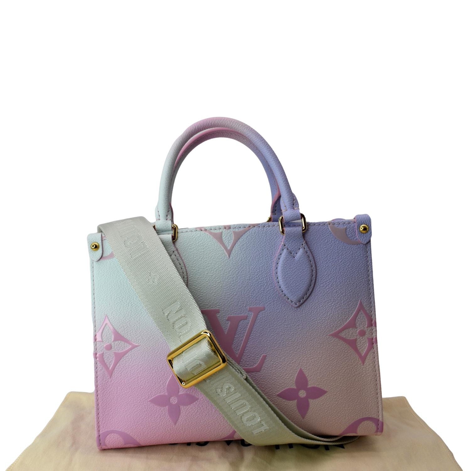 NEW NWB LV Louis Vuitton OnTheGo GM Monogram Spring Sunrise Pastel Purse Bag