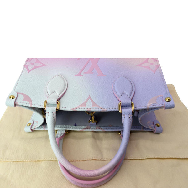 LOUIS VUITTON Onthego PM Monogram Coated Canvas Tote Sunrise Pastel