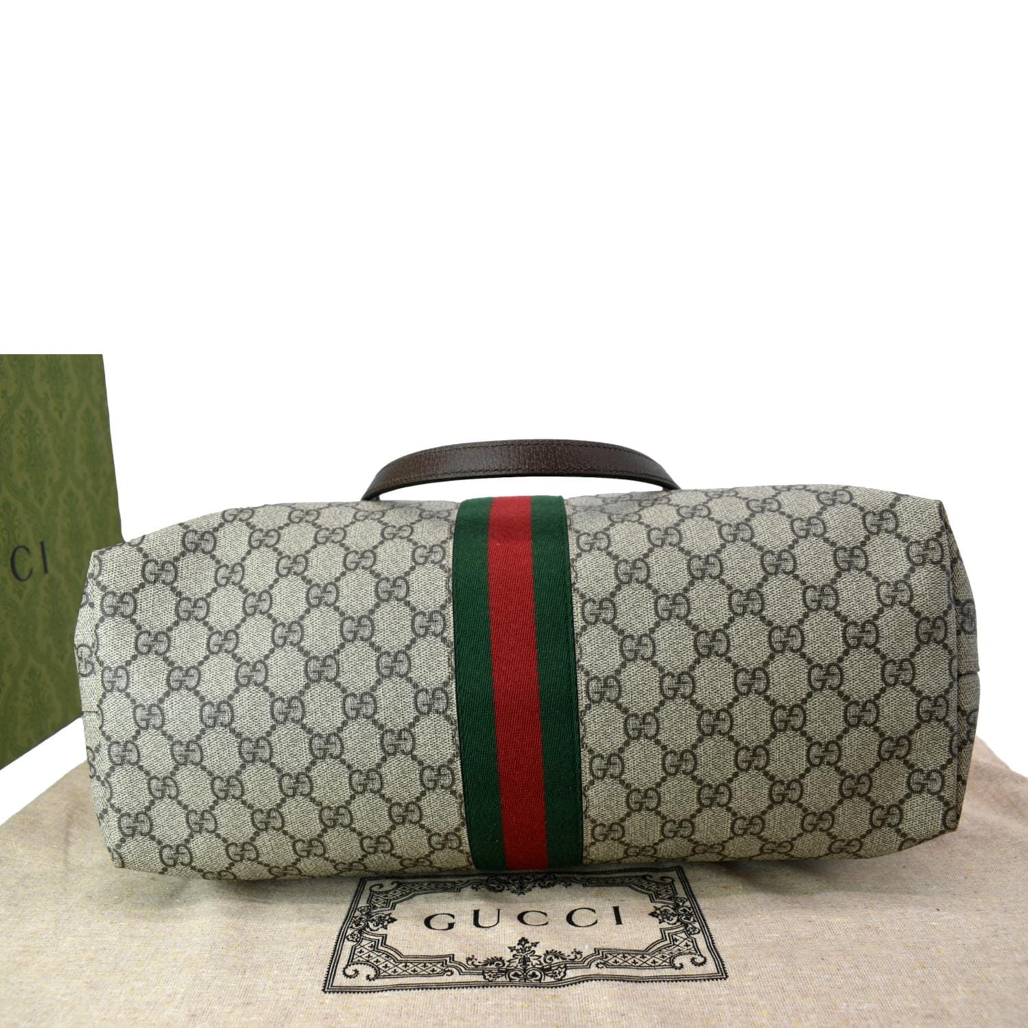 NWT Gucci Monogram Medium Ophidia Shopping Tote Sahara Rubino Burgundy  631685