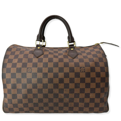 LOUIS VUITTON  Speedy 35 Damier Ebene Satchel Bag Brown