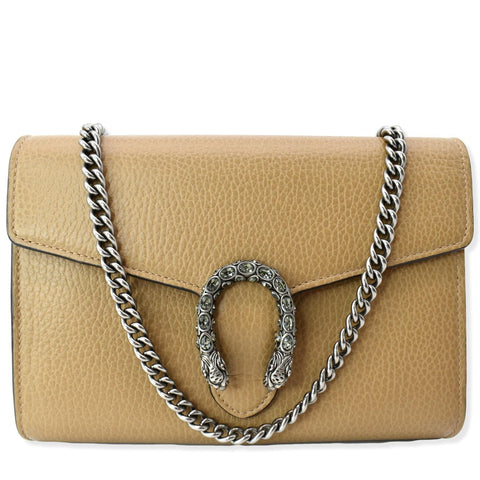GUCCI Dionysus Mini Leather Chain Shoulder Bag Tan 401231