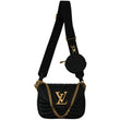 LOUIS VUITTON New Wave Multi Pochette Leather Chain Shoulder Bag Black