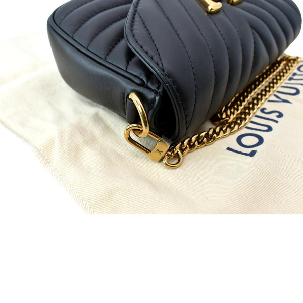 LOUIS VUITTON New Wave Multi Pochette Leather Chain Shoulder Bag Black