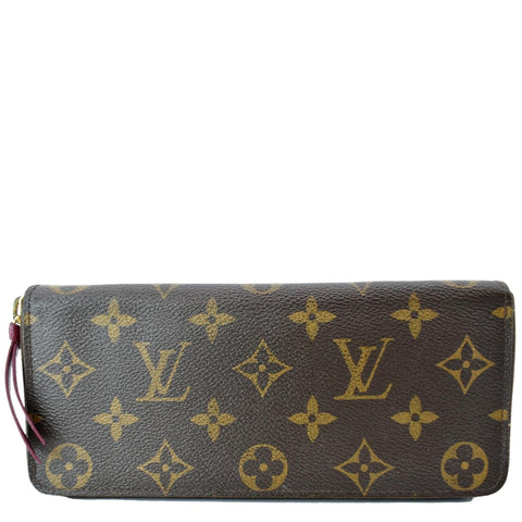 LOUIS VUITTON Clemence Monogram Canvas Zippy Wallet Brown