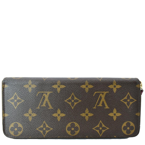 LOUIS VUITTON Clemence Monogram Canvas Zippy Wallet Brown