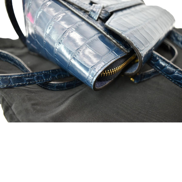 CELINE Nano Belt Embossed Leather Shoulder Bag Blue