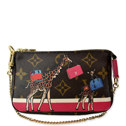 LOUIS VUITTON Animation Pochette Monogram Canvas Accessoires Pouch Brown