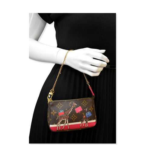 LOUIS VUITTON Animation Pochette Monogram Canvas Accessoires Pouch Brown