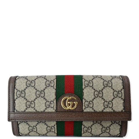 GUCCI Ophidia GG Continental Supreme Canvas Wallet Beige 523153