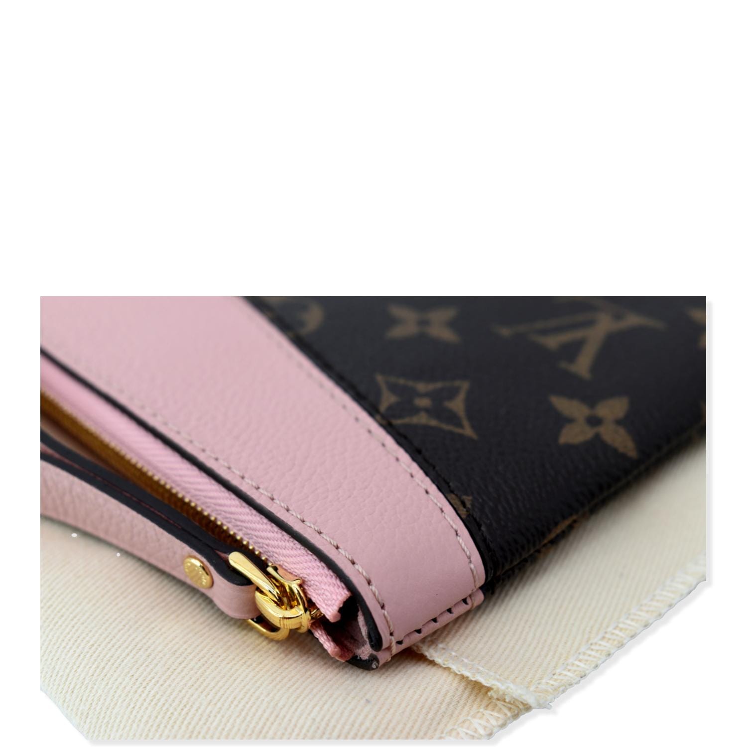 🔥NEW AUTHENTIC LOUIS VUITTON Large Monogram Pink Pouch Pochette Clutch  Wristlet