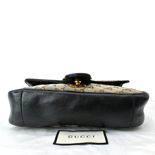 GUCCI GG Marmont Mini Canvas Leather Shoulder Bag Beige 446744