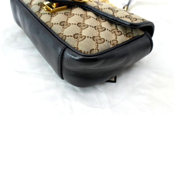 GUCCI GG Marmont Mini Canvas Leather Shoulder Bag Beige 446744