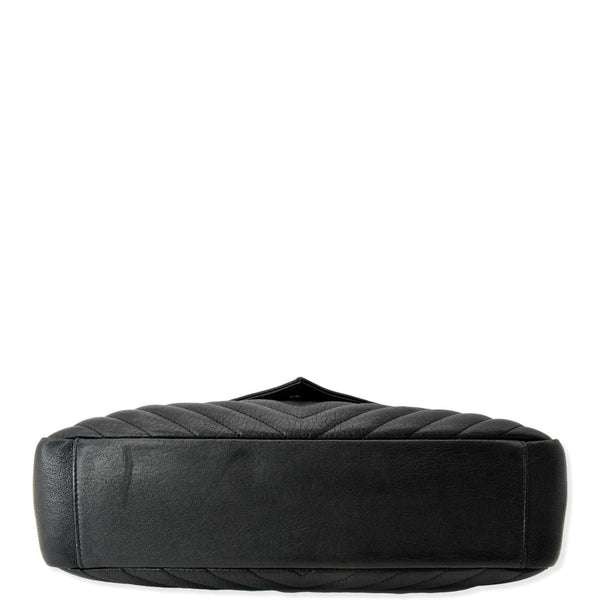 YVES SAINT LAURENT College Large Flap Matelassé Leather Shoulder Bag Black
