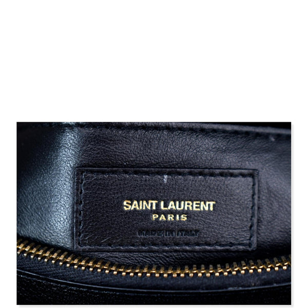 YVES SAINT LAURENT College Large Flap Matelassé Leather Shoulder Bag Black