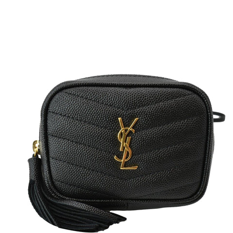 YVES SAINT LAURENT Lou Leather Crossbody Bag Black