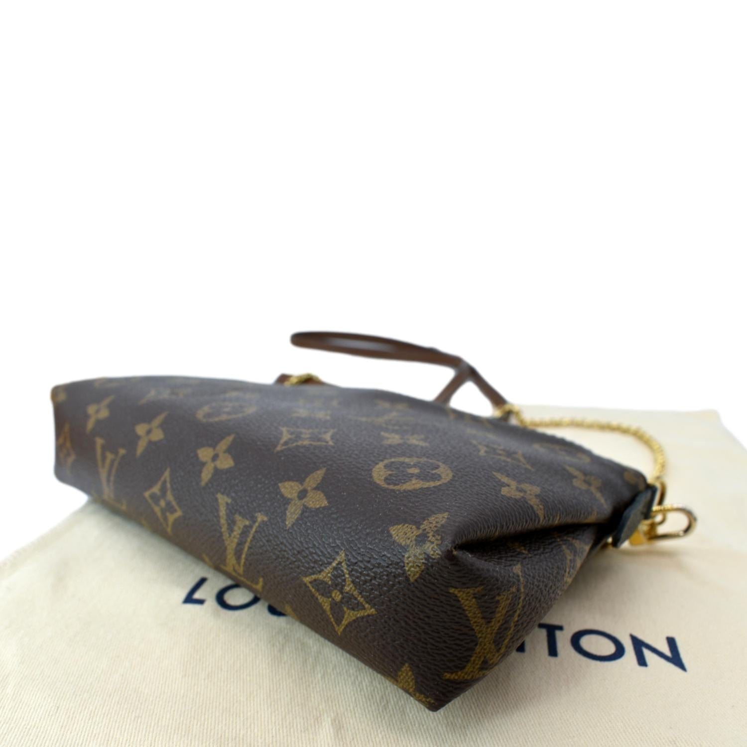 Louis Vuitton Pallas Clutch Black Monogram Canvas Shoulder Bag