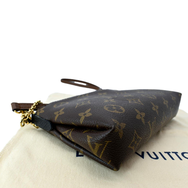 LOUIS VUITTON Pallas Monogram Canvas Clutch Crossbody Bag Brown