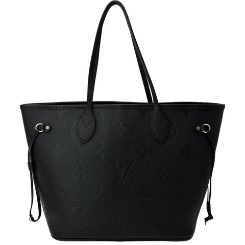 LOUIS VUITTON Neverfull MM Monogram Empreinte Tote Bag Black