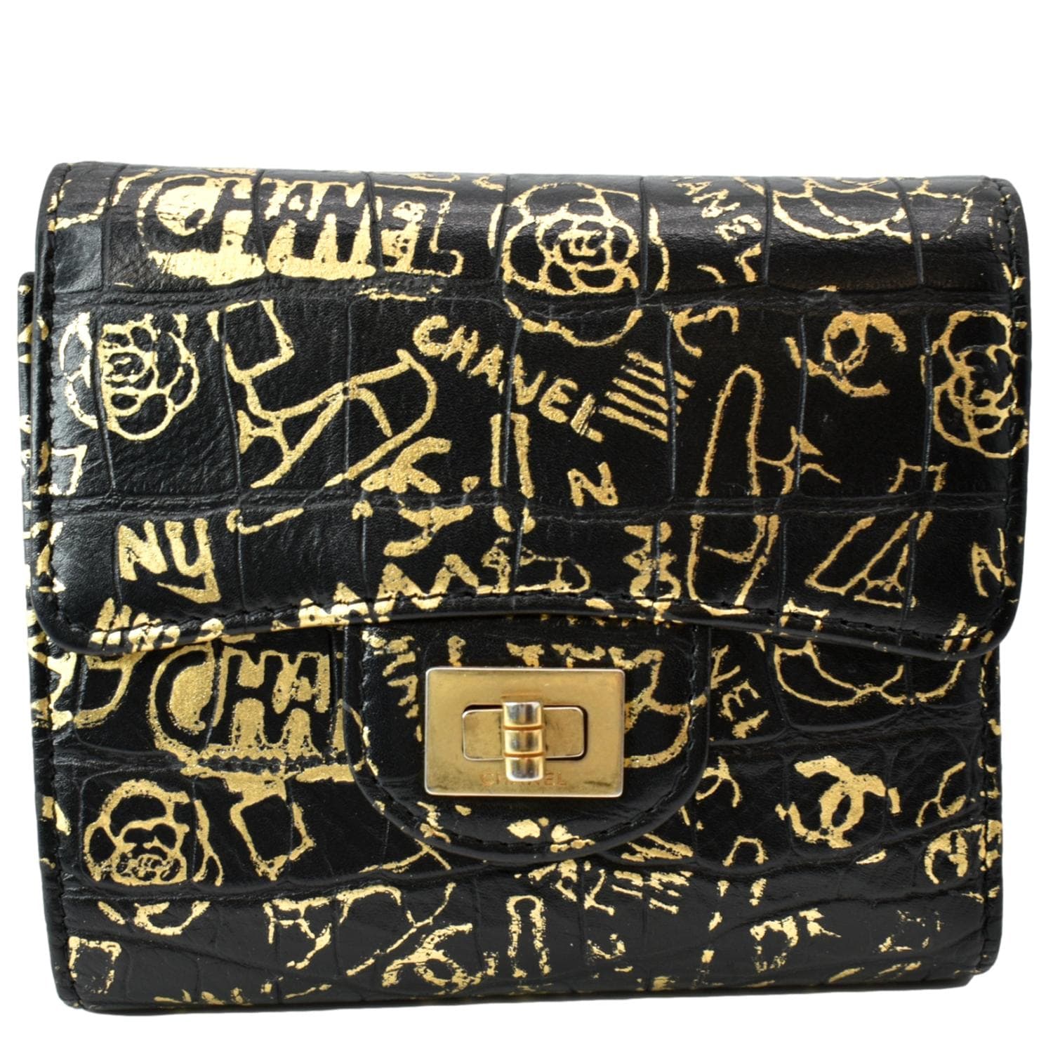 Chanel Reissue Graffiti Crocodile Calfskin Leather Wallet