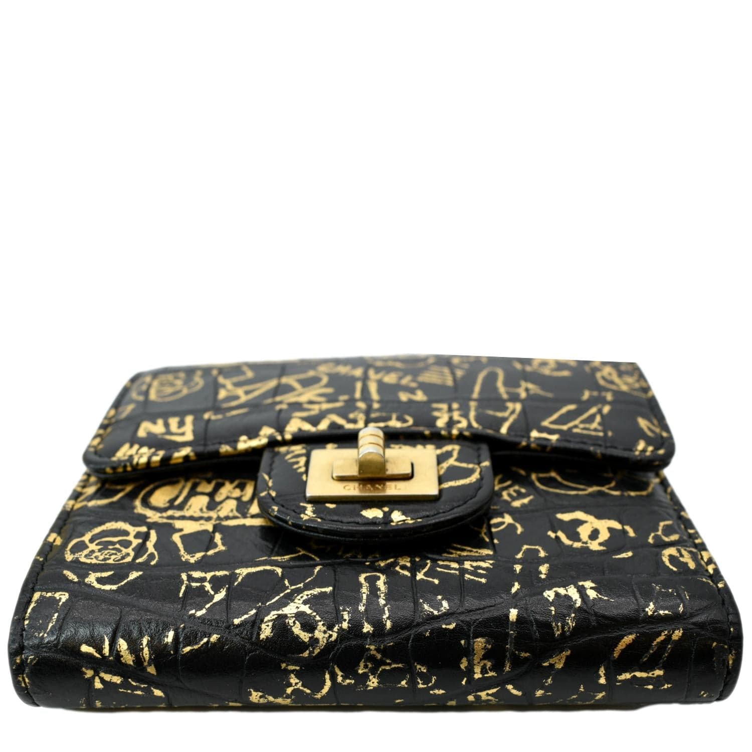 CHANEL 財布 Zipped card holder - Grained shiny calfskin & gold-tone metal