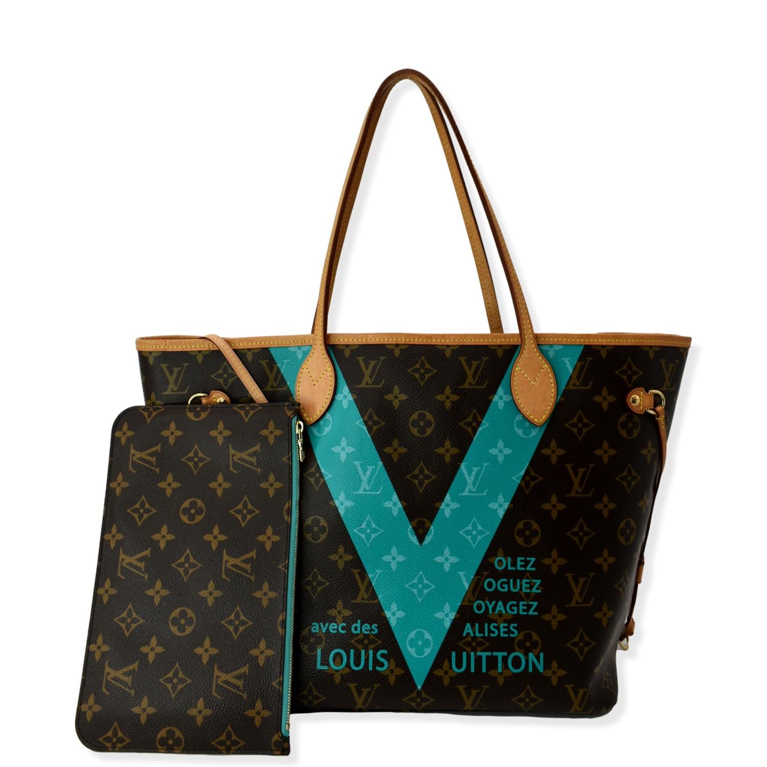 LOUIS VUITTON Limited Edition V Neverfull MM Monogram Canvas Tote Bag