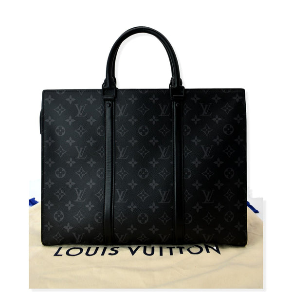 LOUIS VUITTON Sac Plat Horizontal Zippe Monogram Eclipse Shoulder Bag Black