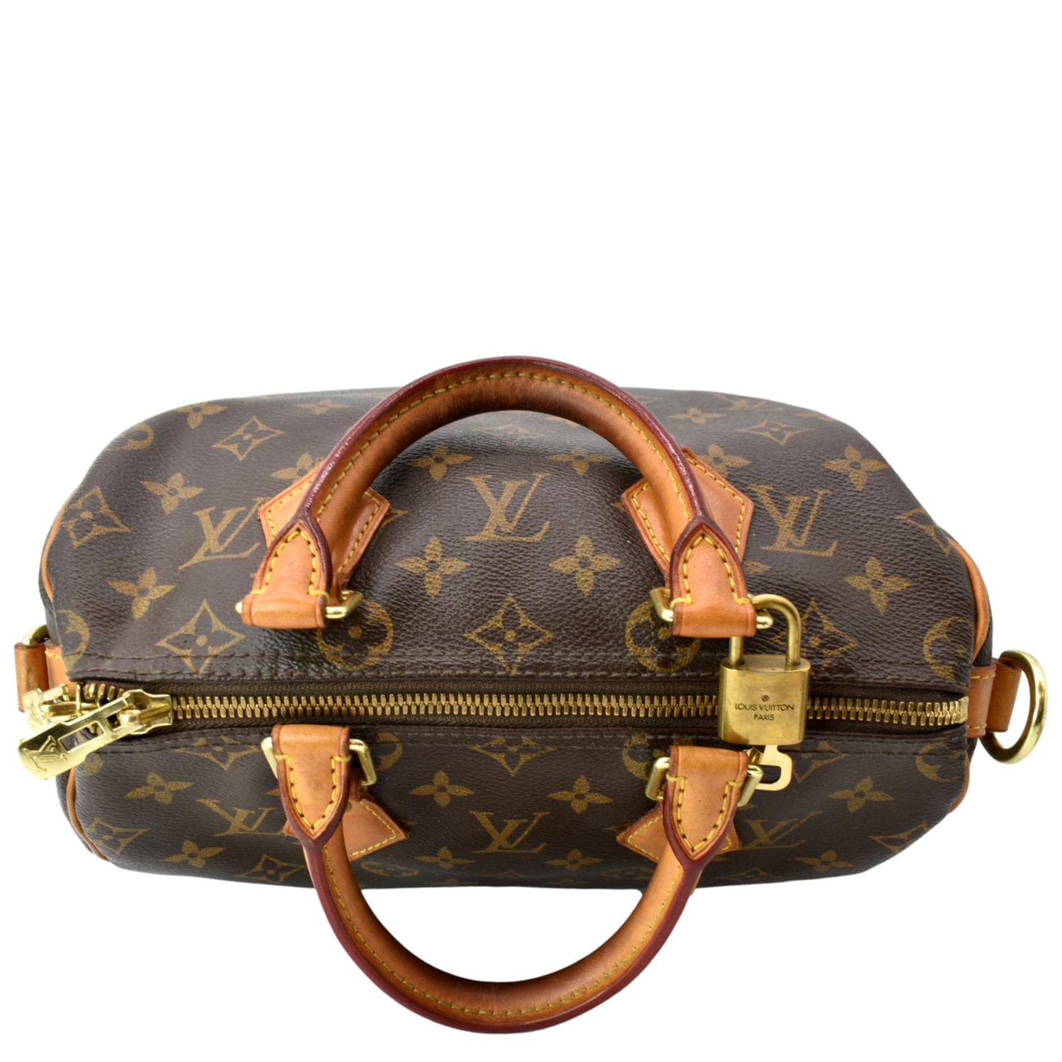 Speedy cloth handbag Louis Vuitton Brown in Cloth - 33856633