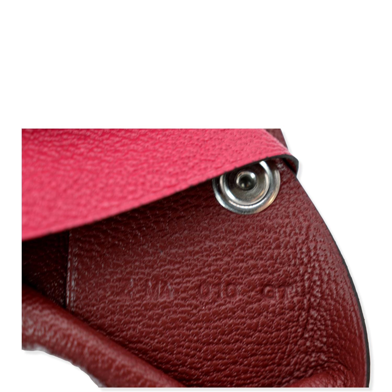 Hermes Calvi Card Holder Epsom Leather Gold Hardware In Red