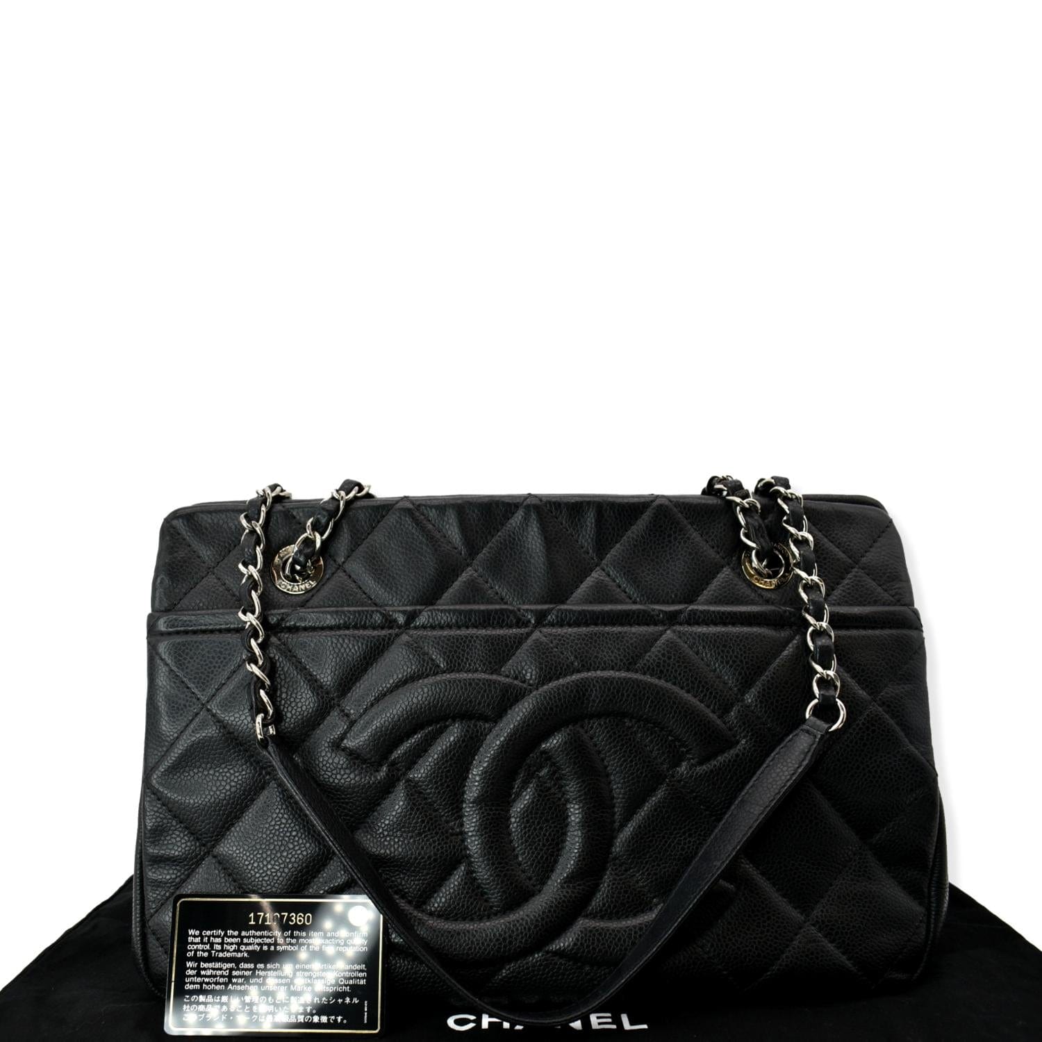 Classic Chanel Black Leather Tote Satchel w/ Clutch Purse – Rags 2 Riches  Apparel