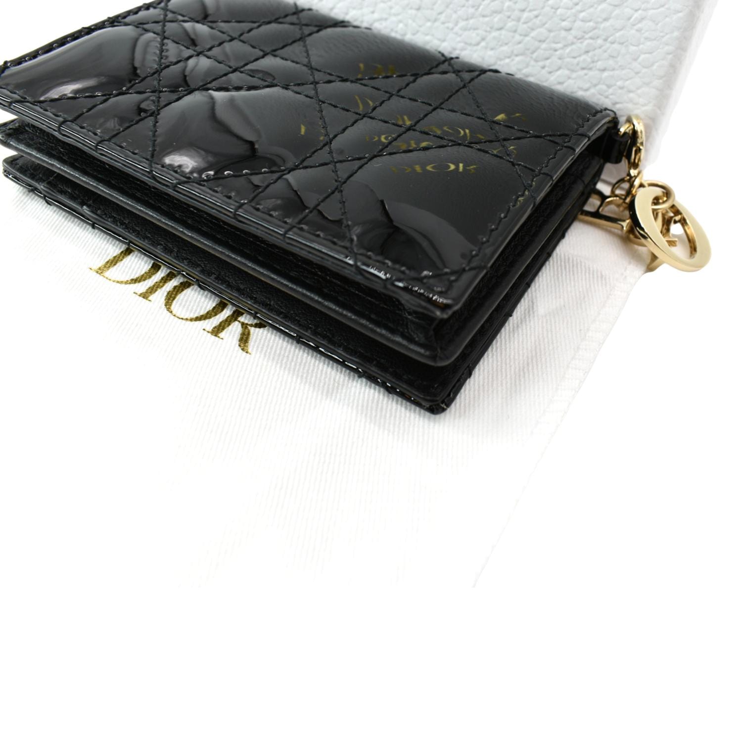 Dior Lady Dior Cannage Leather Compact Wallet