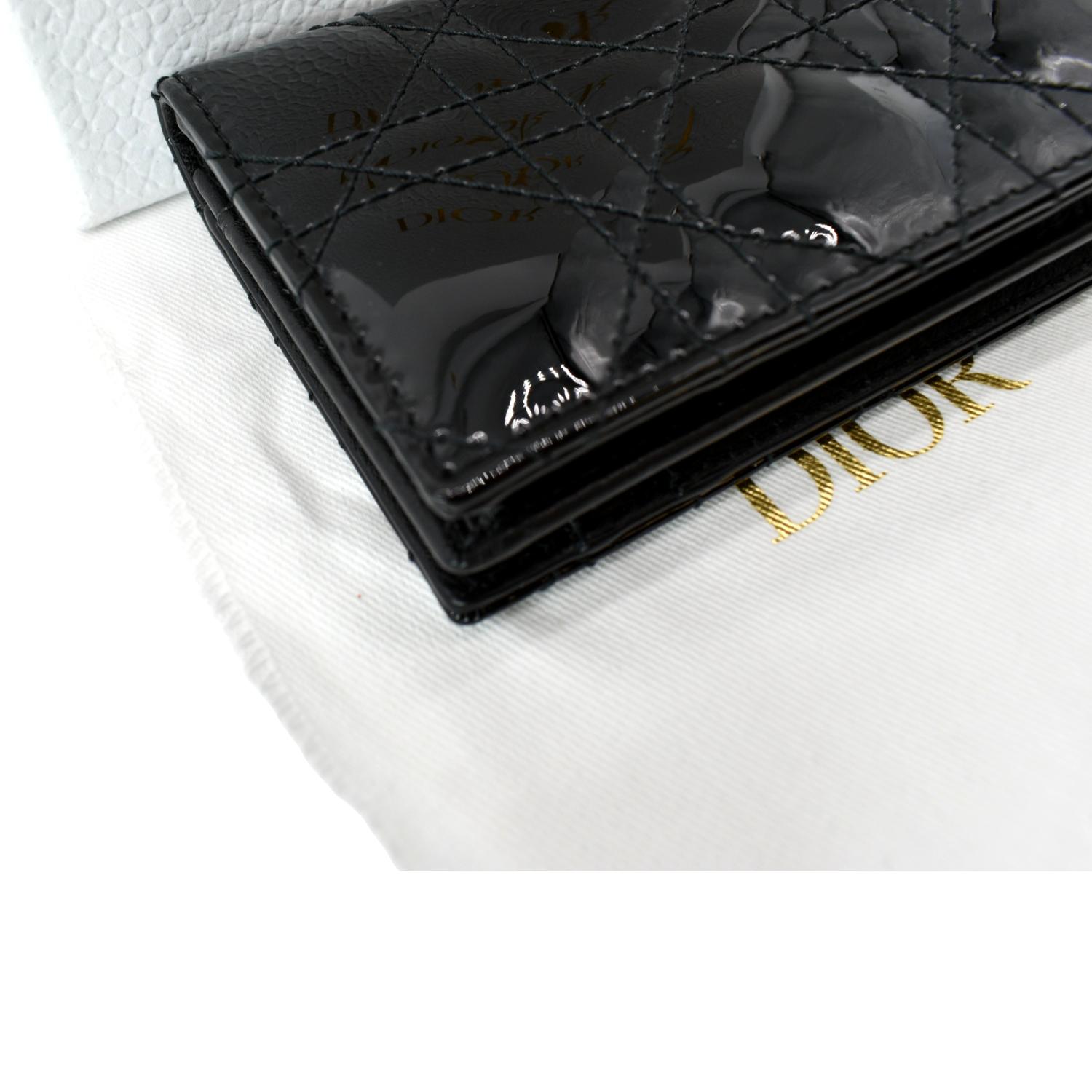 Dior - Mini Lady Dior Wallet Black Patent Cannage Calfskin - Women