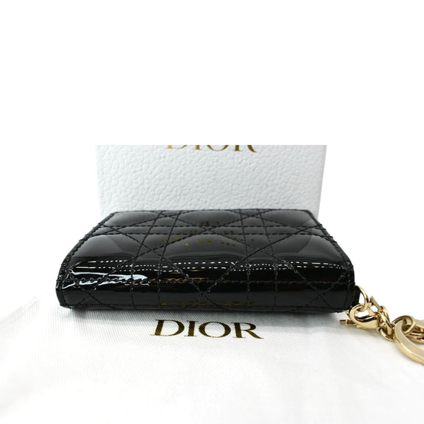 Christian Dior Mini Lady Dior Cannage Calfskin Canvas Wallet